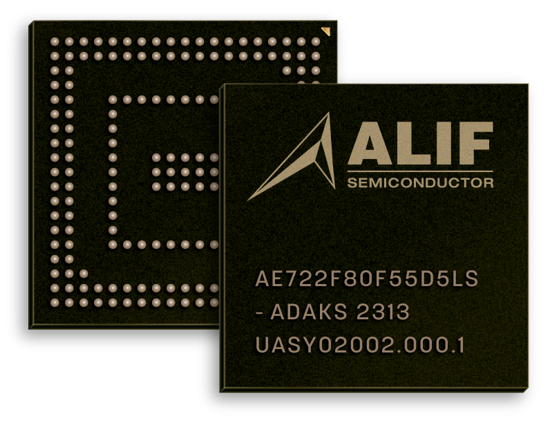 Alif Ensemble AE7 chip in an official product image